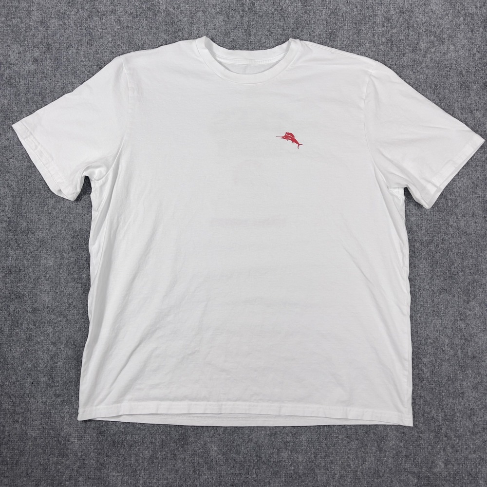 Tommy Bahama Graphic Golf Tee Mens XL White Tees The Season Holiday Shirt - Picture 2 of 6